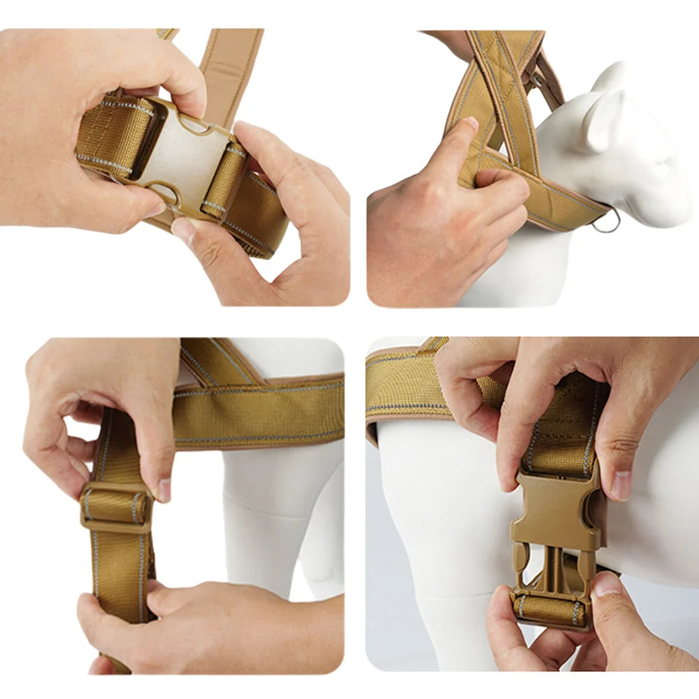 Harnais tactique anti-traction pour chiens