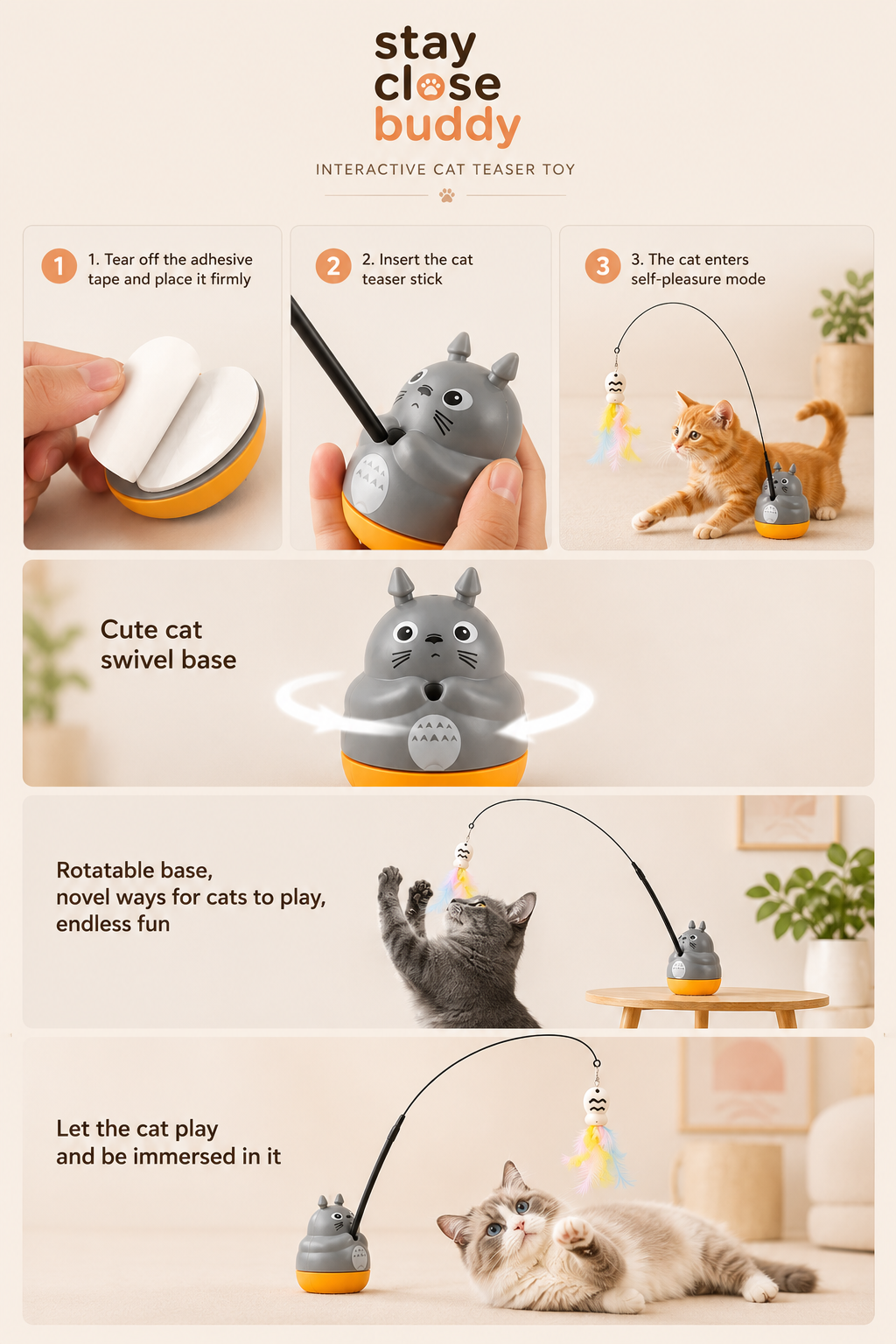 Cannes à plumes pour chats