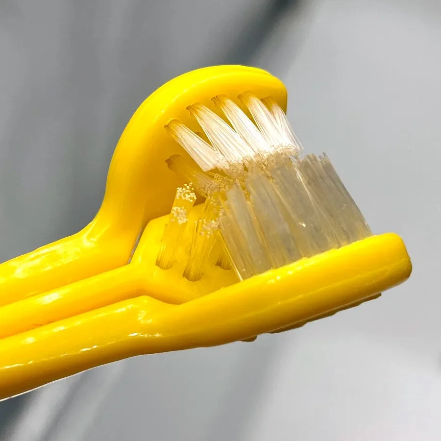 Brosse à dents 3 faces pour animaux de compagnie Brosse à dents en plastique pour chien Élimine le tartre Nettoyage buccal Soins pour animaux de compagnie Nettoyage buccal pour chat