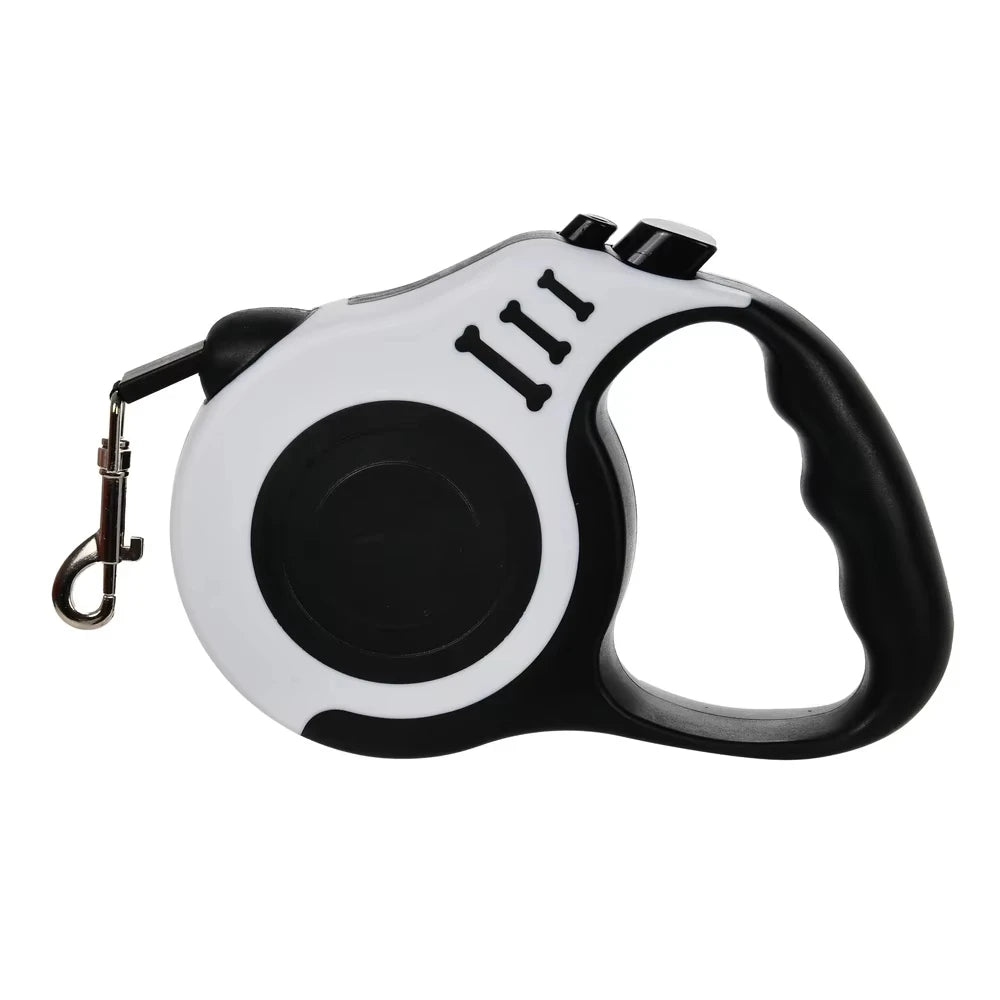 Laisse pour chien de 3 m 5 m pour petits chiens et chats, rétractable automatique, en nylon durable, pour chiot, promenade, randonnée, corde de traction