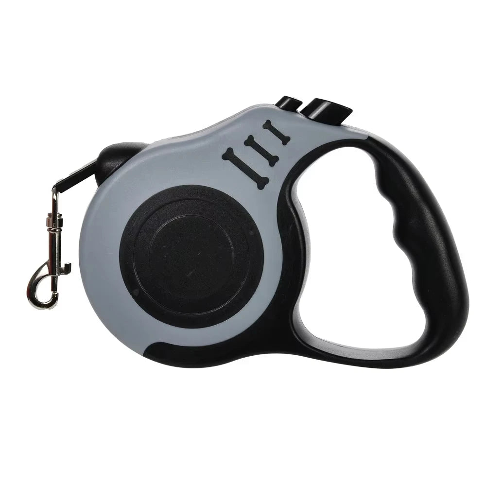 Laisse pour chien de 3 m 5 m pour petits chiens et chats, rétractable automatique, en nylon durable, pour chiot, promenade, randonnée, corde de traction